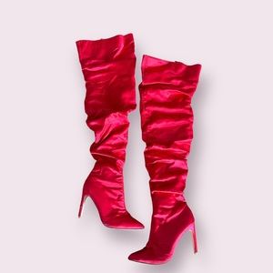 Cape Robbin Red Slouchy thigh high boots